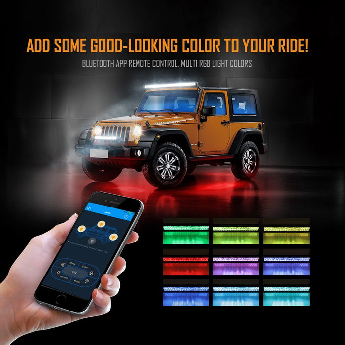 Auxbeam 52 inch RGB Color Changing 300W LED Light Bar