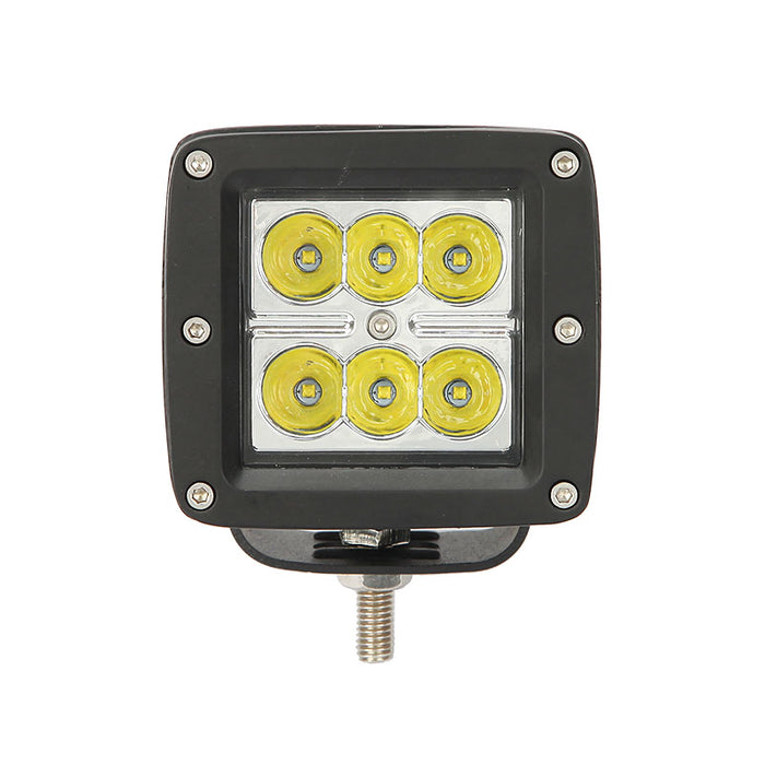 Auxbeam 3" 18W Cube Spot Beam Off Road LED Light w/ Mounts & Hardware