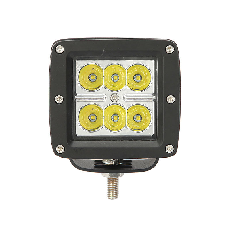 Auxbeam 3" 18W Cube Spot Beam Off Road LED Light w/ Mounts & Hardware