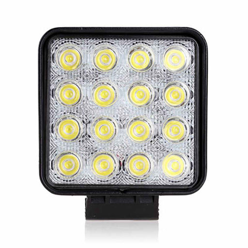 Auxbeam 4.5" 48W Square Flood Beam Off Road Driving Light w/ Mount Bracket