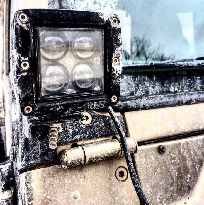 Auxbeam 3" 18W Cube Spot Beam Off Road LED Light w/ Mounts & Hardware