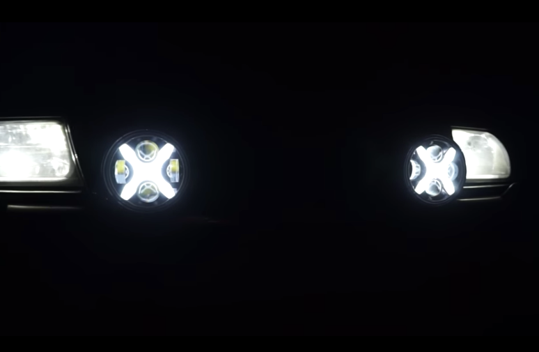 Auxbeam 6" 60W Round Cree LED Driving Light w/ X Shape DRL