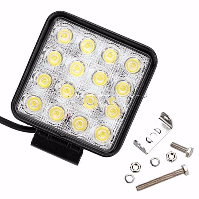 Auxbeam 4.5" 48W Square Flood Beam Off Road Driving Light w/ Mount Bracket