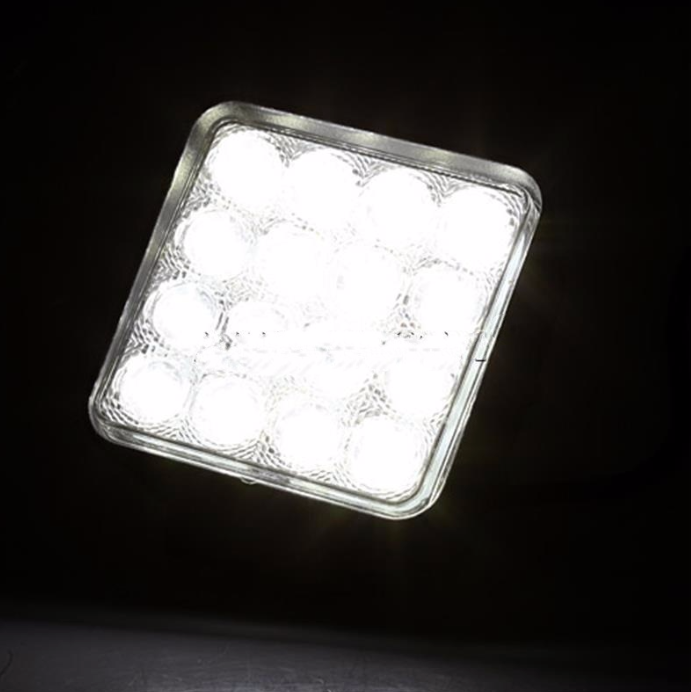 Auxbeam 4.5" 48W Square Flood Beam Off Road Driving Light w/ Mount Bracket