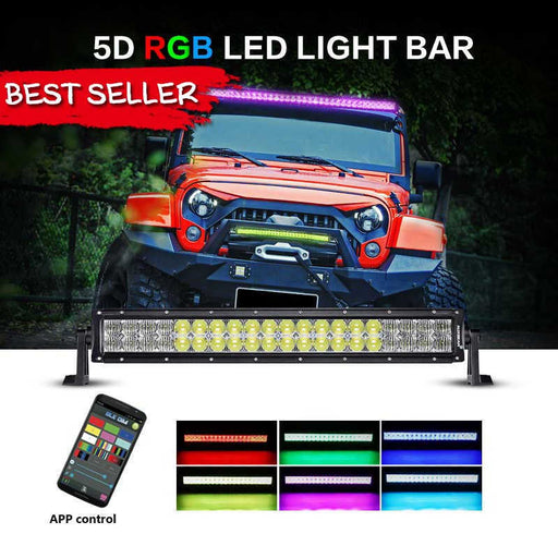 Auxbeam 22" RGB 120W Combo Color Changing Off Road LED Light Bar