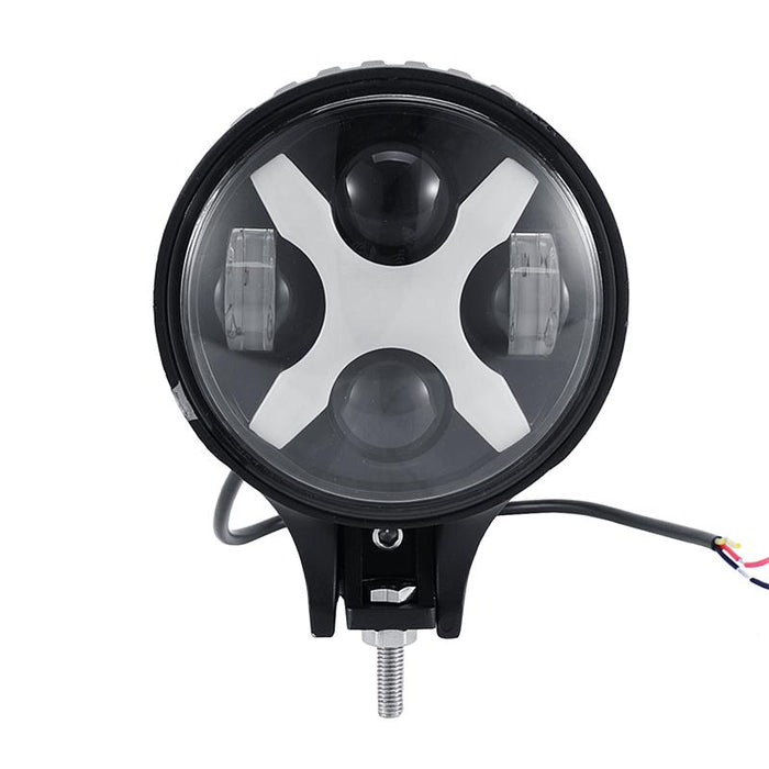 Auxbeam 6" 60W Round Cree LED Driving Light w/ X Shape DRL