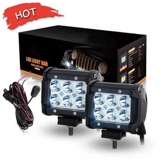 Auxbeam Pair of 4 inch 18W Cree LED Off Road/Work Lights (Spot or Flood)